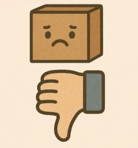 Sad box with a thumbs down.
